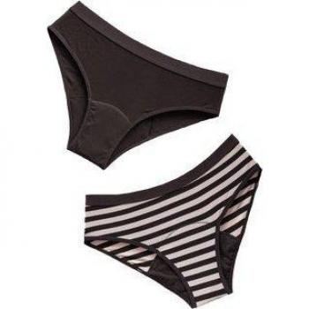 FreeU Pack Bragas Menstruales Lavables Bianca+Boston Negro M 2uds