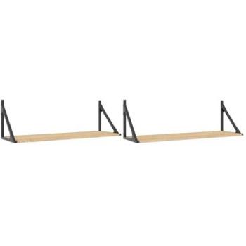 Estantes de pared 2 uds madera ingeniería roble Sonoma 80x25x25,5cm