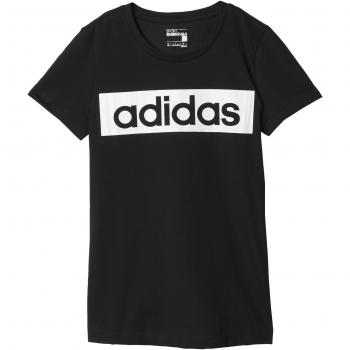 adidas ESS Linear Tee - Camiseta para mujer, talla 2XL, color negro/ blanco