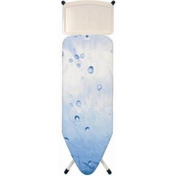 Brabantia - Ironing Board C - Extra Large Steam Iron Rest - Adjustable in Height - Non-Slip Rubber Feet - Cotton Cover with Foam Layer - Foldable XL Unit - Ice Water - 124x45 cm