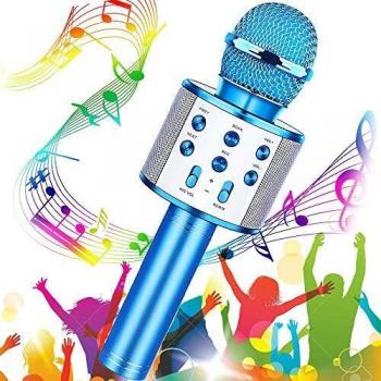 Microfono Inalámbrico Karaoke, Buty Micrófono Karaoke Bluetooth Infantil Portátil para Niños Altavoz Canta Partido Musica Compatible con Android/iOS PC, AUX o Teléfono Inteligente