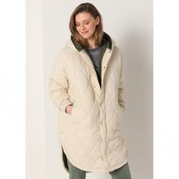 Abrigo acolchado con capucha beige para mujer Lois