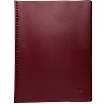 Exacompta 88225E - Carpeta de 20 fundas, A4, color burdeos