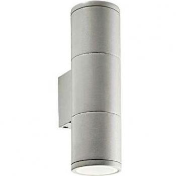 Aplique de pared Up Down pequeño para exterior 2 luces blanco, Oyster IP44, GU10 de aluminio White GUN