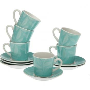Set de 6 Tazas de Café Elnora con Platos a Juego