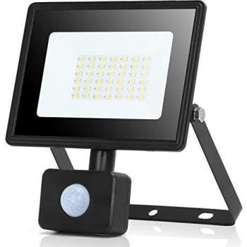 Aigostar 30W Foco LED con Sensor Movimiento,2700LM Super Brillo Focos LED Exterior IP65 Impermeable,4000K Blanco Natural Proyector Led Exterior,Perfectas para Jardín, Garaje, Patio, etc.