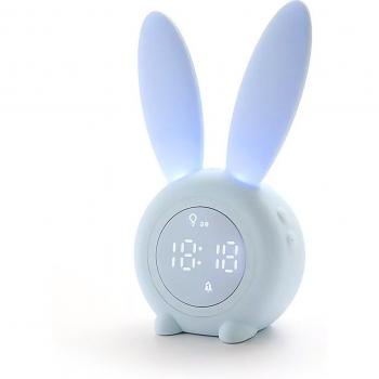 Reloj despertador infantil Conejito con luz, apagado agitando, batería recargable, medidas: 9x7x18cm