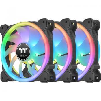 Thermaltake SWAFAN 12 RGB Pack de 3 Ventiladores de 120mm con Control PWM, Velocidad hasta 2000 RPM y Iluminación ARGB