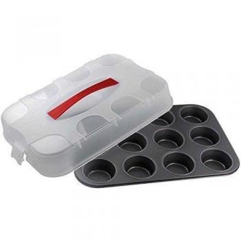 Dr. Oetker Bake&Go - Molde para magdalenas de 12 cavidades