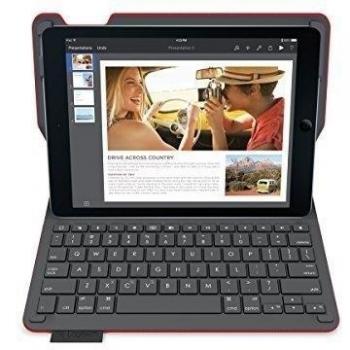 Logitech Type+ - Funda con teclado integrado para Apple iPad Air 2, texturizado, color rojo