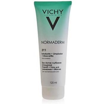 Vichy Normaderm 3EN1 Scrub + Cleanser + Mask Cream for Sensitive Skin, 125 ml