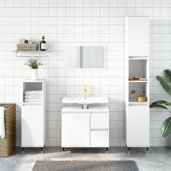 Conjunto de muebles de baño 3 piezas de madera blanca multicapa