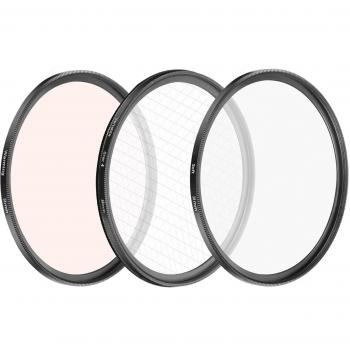 Neewer 3 piezas de 58MM filtro lente sistema efecto especial, enfoque suave/giro punto 4 estrellas/calentamiento filtros para CANON Rebel T5i T4i T3i T2i EOS 700D 650D 550D cámaras DSLR, EF-S 55-250 mm f/4-5.6 II Lentes