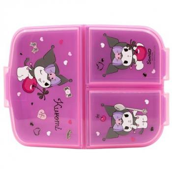Fiambrera Múltiple Infantil Kuromi con 3 Compartimentos