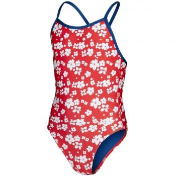 Speedo - Bañador de niños de natación Allover Vback Speedo, traje de baño con diseño Allover, espalda en V, ideal para actividades acuáticas, fabricado con material resistente al cloro y secado rápido