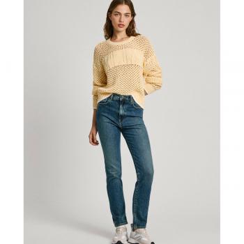 Jeans Pepe Jeans Mujer Rectos Slim Tiro Alto Efecto Desgastado