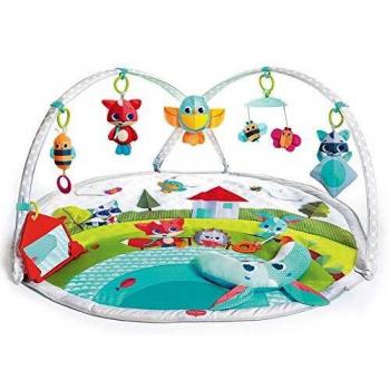 Tiny Love Dynamic Gymini Gimnasio musical de actividades con juguetes electrónicos, grabadora con luces y música, alfombra bebé alcochada grande 110 x 90 cm, Arcos ajustables, Meadow days