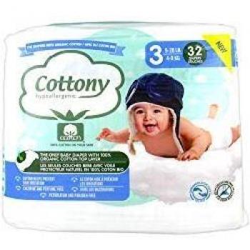 Pañales Cottony T3 Midi 4-9Kg B/32 unidades