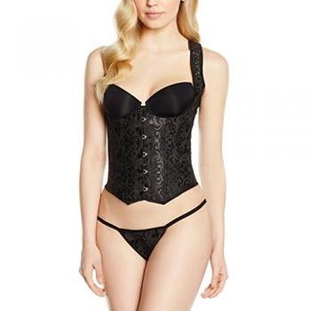 Intimax corsets lencería y moda Underbust Spartan Negro Corsé, 5XL para Mujer