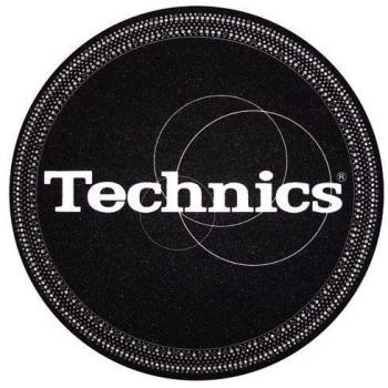 Technics Strobo Black Silver Slipmats - Antistatic DJ Turntable Mats (Pair)