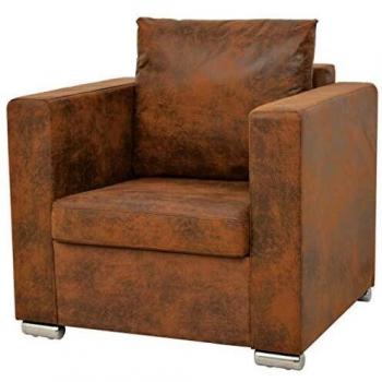 vidaXL Sillón 82 x 73 x 82 cm, Piel de Ante Artificial