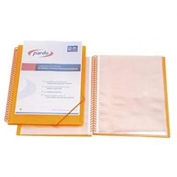 Carpeta de fundas espiral Pardo Studio Style - PP - Folio - 30 fundas - Color naranja