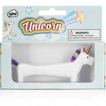 NPW Novelty Ballpoint Biro Pen - White Unicorn Pen