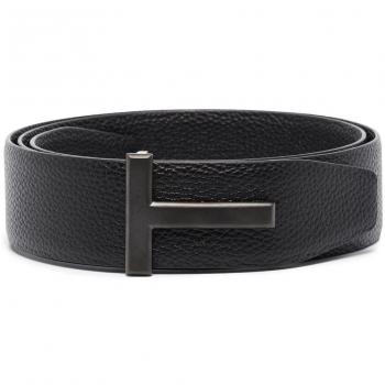 Tom Ford Men's T Icon Reversible Leather Belt in Blue | Size 105 CM | TB178LCL236S3LN01