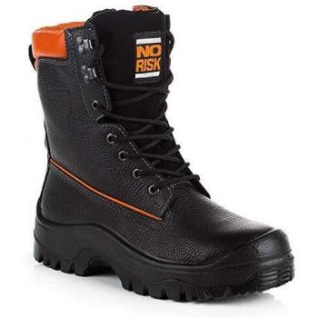 Botas de seguridad forestal NoRisk talla 47 cuero negro/naranja S3 SRC EN ISO 20345 / EN ISO 17249