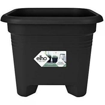 Elho Green Basics Square Macetero, 13.5 litros, Negro