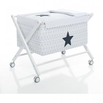 Alondra 670-17923 - Minicuna tijera completa de madera, color blanco y gris