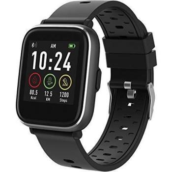 Denver Reloj Inteligente SW-161BLACK Bluetooth. Monitor Actividad Deportiva. Sensor de frecuencia cardíaca. Impermeable. Muestra notificaciones Desde el móvil. Compatible iOS y Android, Negro