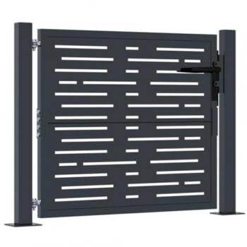 Anthracite Steel Garden Gate 105x80 cm Square Design with Lockable System