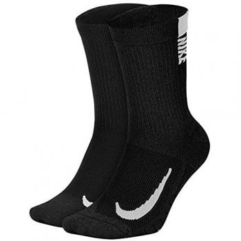 Nike Multiplier Crew Calcetines Deportivos Pack de 2 - Negro y Blanco, Talla 46-50