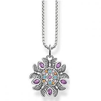 THOMAS SABO Kaleidoscope Silver Necklace with Pendant for Women - Gray, One Size