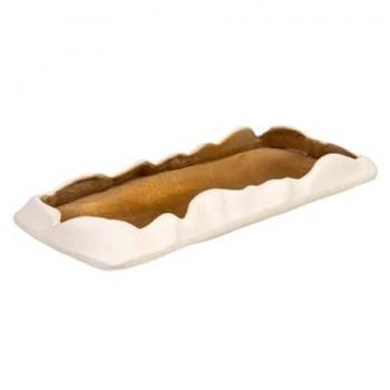 Centro de Mesa Romimex Blanco Dorado Aluminio 47 x 7 x 19 cm