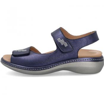 Sandalia confort velcro horma ancha para Mujer PieSanto mod. 240820 en color marino