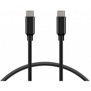 KSIX Cable de Datos USB Tipo C Macho/Macho 5A 100W 1m Negro