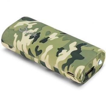 Quick Media - Cargador Portátil / Power Bank PB40 Army Design de 4000mAh con linterna e indicador carga LED - Verde