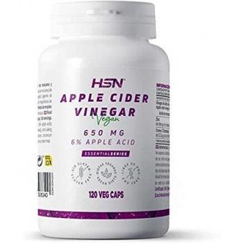 Vinagre de Sidra de Manzana de HSN | 650mg | Alta Concentración | Enriquecido con Zinc y Cromo | Suplemento Dietético para 2 Meses | No-GMO, Vegano, Sin Gluten, Sin Lactosa | 120 Cápsulas Vegetales