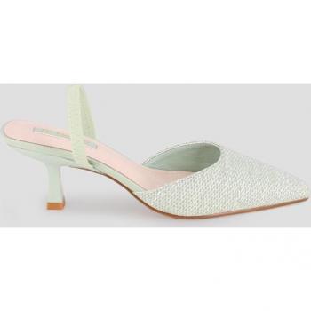Zapatos de salón destalonados con puntera afilada en color verde
