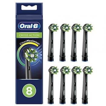 Oralb crossaction cabezales de recambio con tecnologia cleanmaximiser black edition pack de8