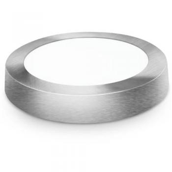 Downlight LED Superficie Redondo Plata 24W Fría Matel