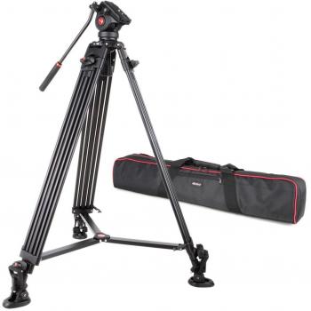 Trípode de Video Viltrox VX-18M, Aluminio, Altura Ajustable 84-188 cm, Cabeza Fluida VT-01