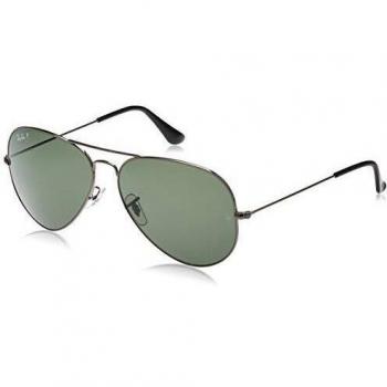 Ray-Ban Original Aviator Polarized Sunglasses RB3025 - 62MM, Unisex, Gray Metal Frame