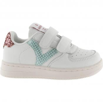 Victoria Glitter Logo Baby Sneakers with Velcro Straps