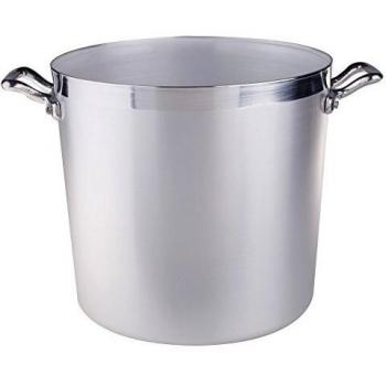 Olla Cilíndrica de Aluminio Profesional con 2 Asas - Diámetro 28 cm - Capacidad 15 Litros - Color Plata FAMA328