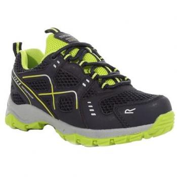Regatta Kids Vendeavour Waterproof Walking Shoes, Navy/Lime Punch, Size: UK Infant 13