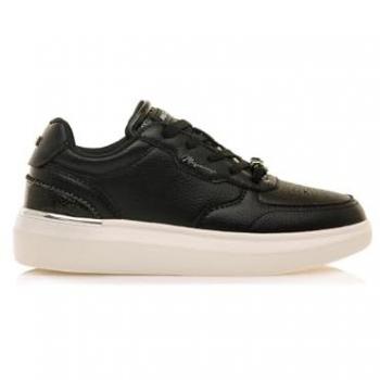 Zapatillas Deportivas de Mujer Mariamare 63443 con Piso Grueso, Cierre de Cordones y Puntera Redonda - Color Negro
