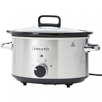 Crockpot Olla de cocción lenta manual | Para preparar multitud de recetas | 3,5 L | Cromado, Plateado [CSC028]